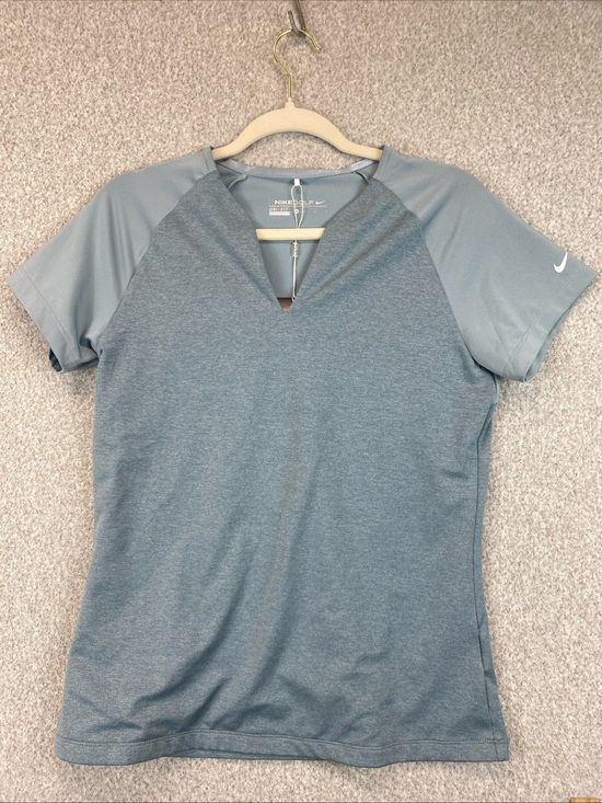Nike Tops - Nike Golf Dri Fit Size Women’s Polo Wickaway Outdoor Collarless Blue